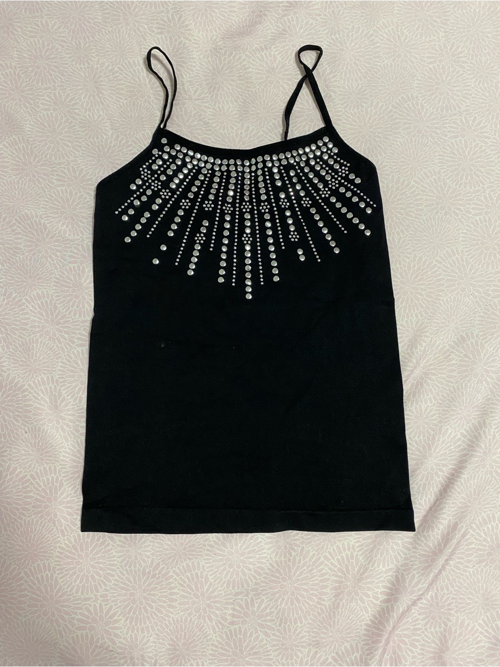 Black Studded Spaghetti-Strap Camisole